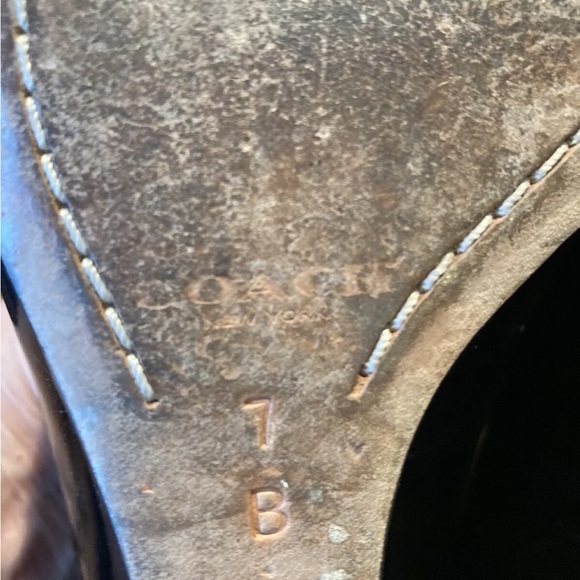 Coach Women’s Black Patent Leather Precious Q1383 A3255 Wedge Shoes Size 7M NEW! - Picture 10 of 12